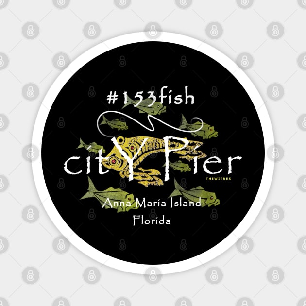 Anna Maria Island, FL., City Pier Fishing Magnet by The Witness